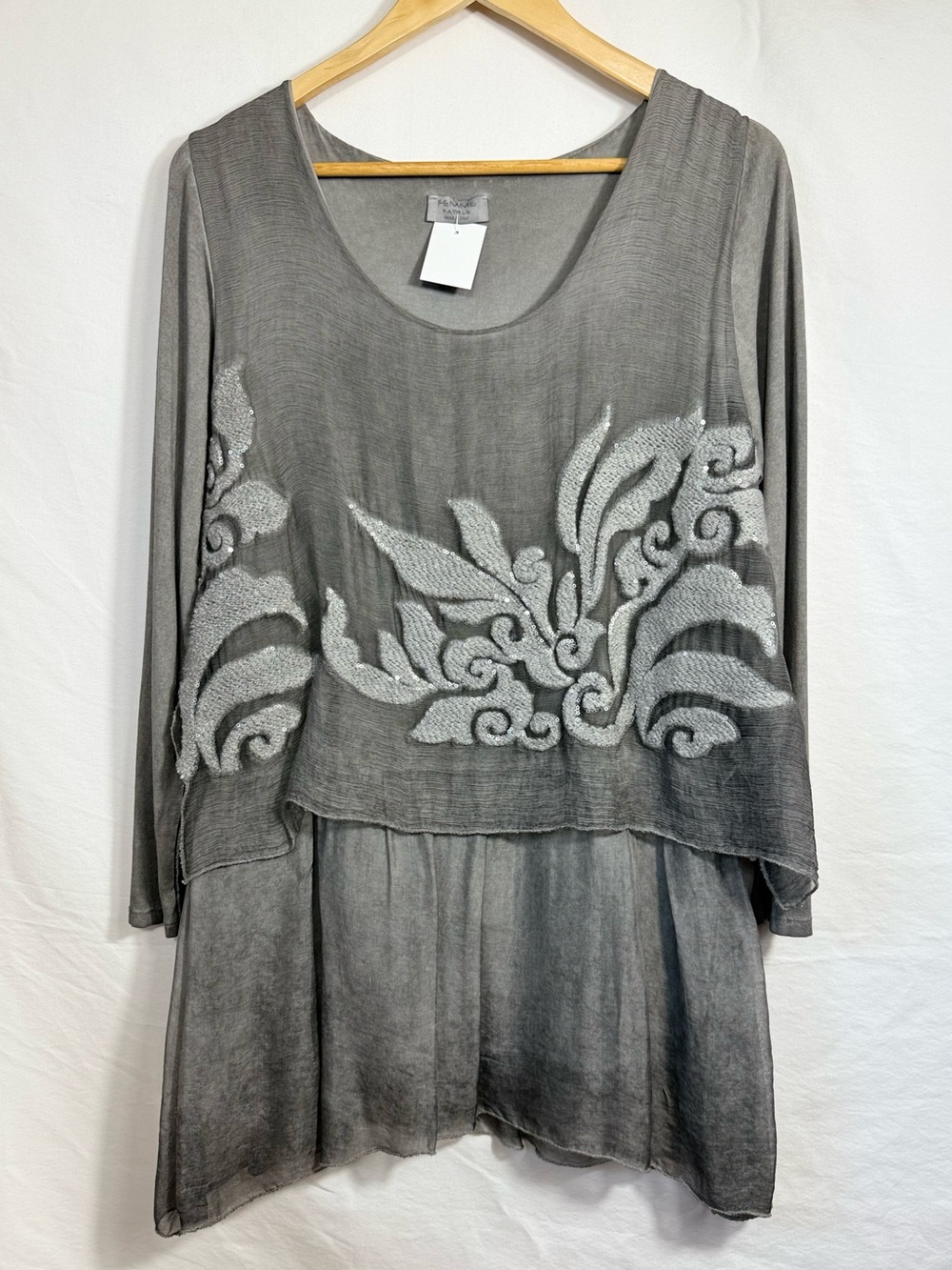 Femme Fatale layered Tunic Lagenlook/ Bohemian Art-to-Wear Made in Italy - Picture 3 of 6